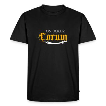Çorum or - T-shirt Premium bio Homme - noir - Devant - Nico (187cm)