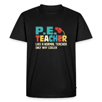Professeur d’éducation physique comme un enseignant normal Éducation physique - T-shirt Premium bio Homme - noir - Devant - Nico (187cm)