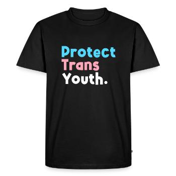 Protéger la fierté LGBT transgenre des jeunes transgenres - T-shirt Premium bio Homme - noir - Devant - Nico (187cm)