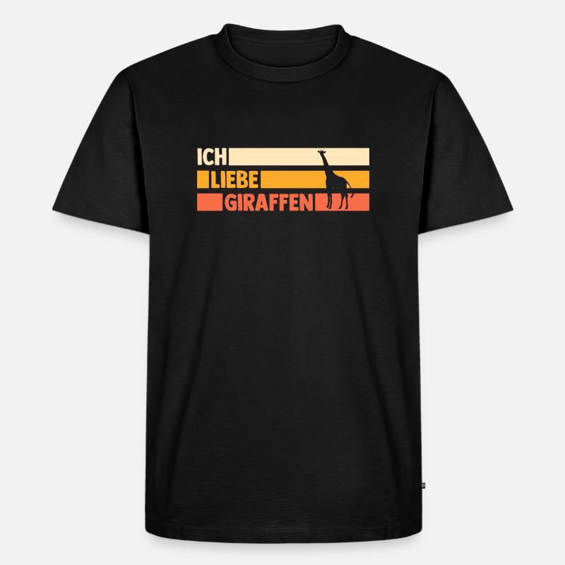 Giraffe Giraffen - Männer Premium Bio T-Shirt - Schwarz