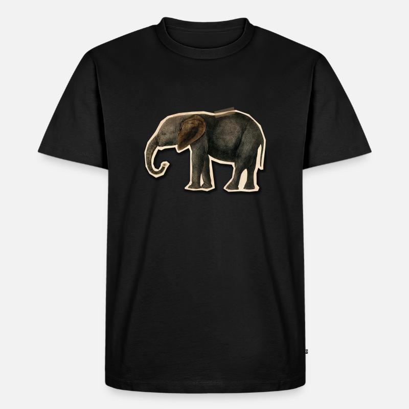 Elephant with Tape - Männer Premium Bio T-Shirt - Schwarz
