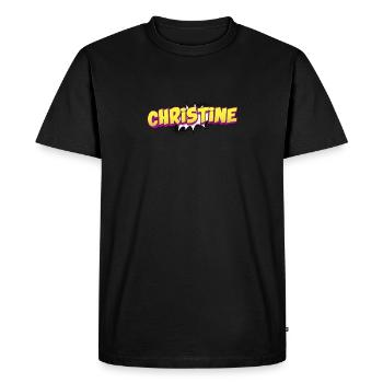 Christine Nom personnalisé Style bande dessinée Pop Art, - T-shirt Premium bio Homme - noir - Devant - Nico (187cm)