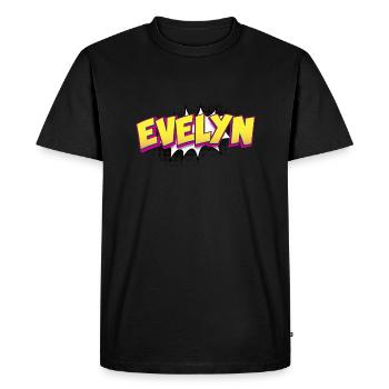 Evelyn Custom Name Comic Book Style Pop Art, - Men's Premium Organic T-Shirt - black - Front - Nico (187cm)