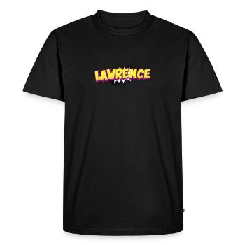 Lawrence Nom personnalisé Style bande dessinée Pop Art, - T-shirt Premium bio Homme - noir - Devant - Nico (187cm)