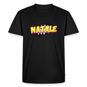 Natale Custom Name Comic Book Style Pop Art, - Men's Premium Organic T-Shirt - black - Front - Nico (187cm)