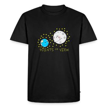 Conception mignonne de points de vue positifs de la lune et de la terre - T-shirt Premium bio Homme - noir - Devant - Nico (187cm)