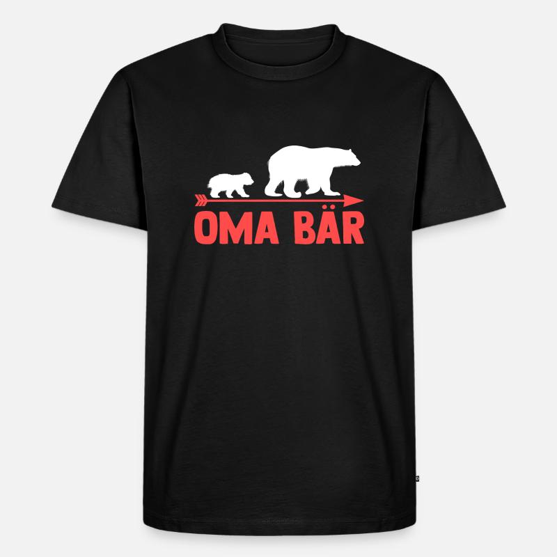 Großmutter Oma Bär - Männer Premium Bio T-Shirt - Schwarz