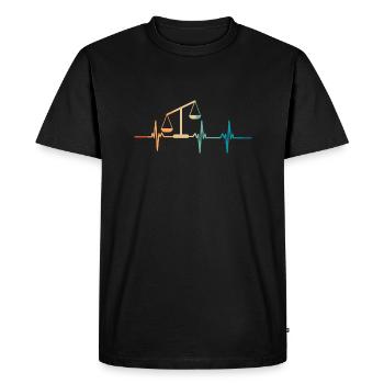 Heartbeat Balance - Men's Premium Organic T-Shirt - black - Front - Nico (187cm)