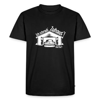 Oldtimer Mechanic Workshop Mechanics Garage Home - Men's Premium Organic T-Shirt - black - Front - Nico (187cm)