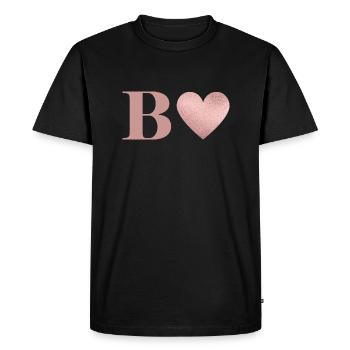 Lettre b cœur rose gold - T-shirt Premium bio Homme - noir - Devant - Nico (187cm)