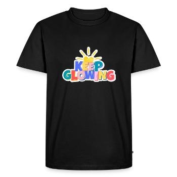 Keep Glowing - Men's Premium Organic T-Shirt - black - Front - Nico (187cm)