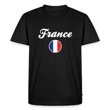 France Drapeau Patriote Français Fierté Patriotism - T-shirt Premium bio Homme - noir - Devant - Nico (187cm)