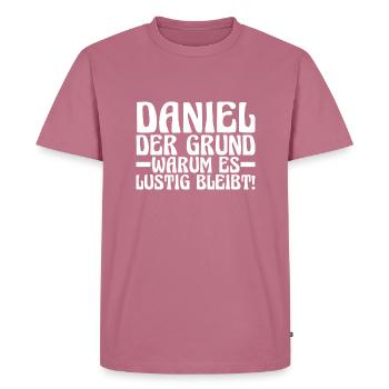 First name Daniel - Men's Premium Organic T-Shirt - mauve - Front - Nico (187cm)