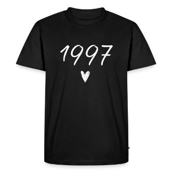 1997 Heart Anniversary - Men's Premium Organic T-Shirt - black - Front - Nico (187cm)