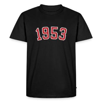 Année de naissance sport 1953 - T-shirt Premium bio Homme - noir - Devant - Nico (187cm)