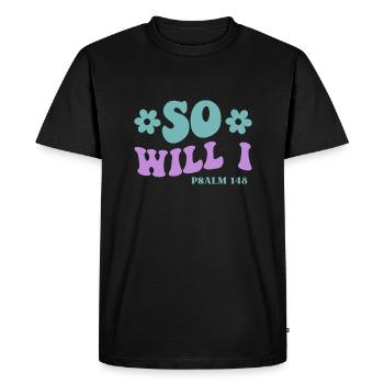 Psaume 148 - T-shirt Premium bio Homme - noir - Devant - Nico (187cm)