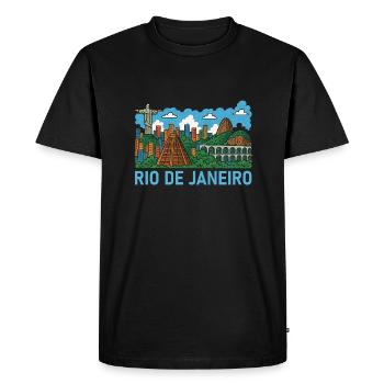 Rio de Janeiro, Brésil - T-shirt Premium bio Homme - noir - Devant - Nico (187cm)