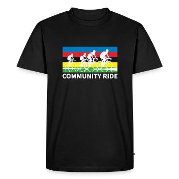Community Ride – Road Bike Tour with Bike Friends - Men's Premium Organic T-Shirt - black - Front - Nico (187cm)