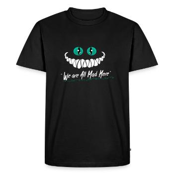 Nous sommes tous fous ici - T-shirt Premium bio Homme - noir - Devant - Nico (187cm)