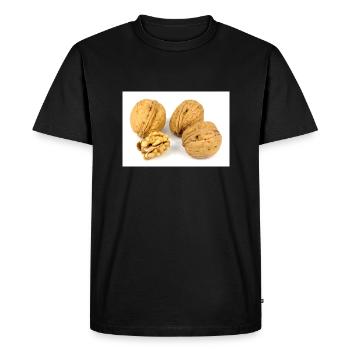 Nuts. walnut and a cracked walnut - Men's Premium Organic T-Shirt - black - Front - Nico (187cm)