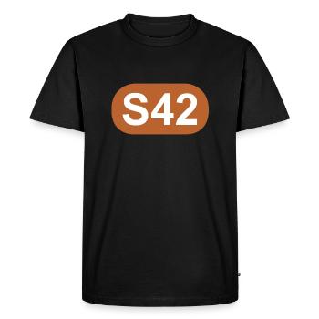 S-Bahn Berlin S42 - Men's Premium Organic T-Shirt - black - Front - Nico (187cm)