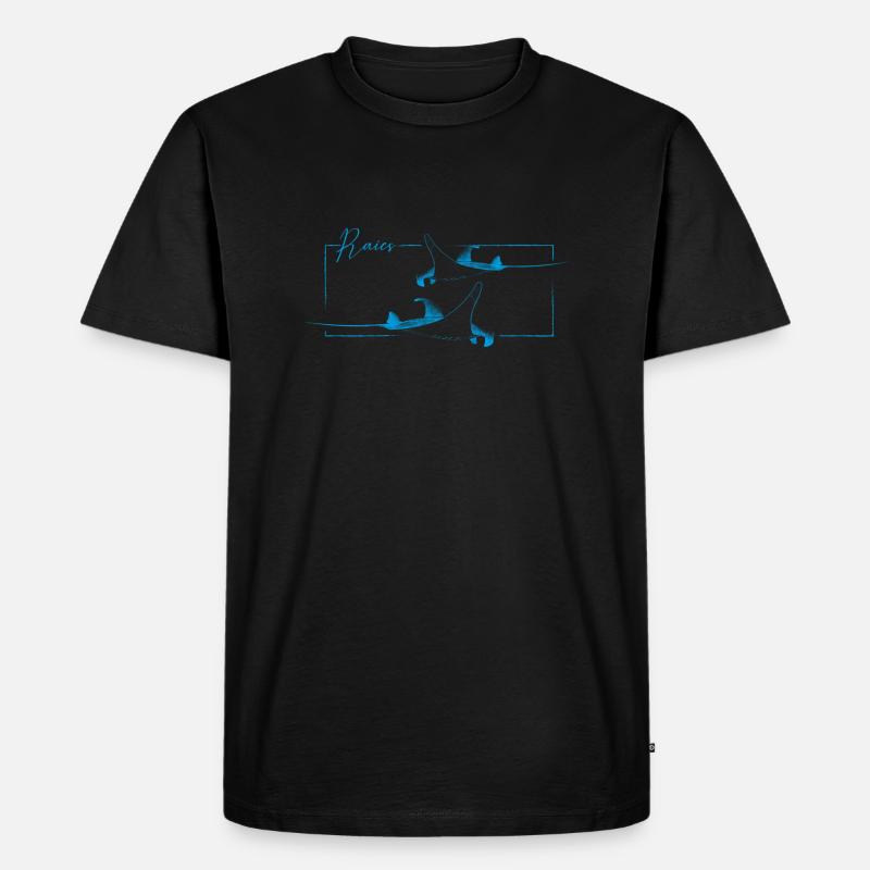 Blauer Fleck - Männer Premium Bio T-Shirt - Schwarz