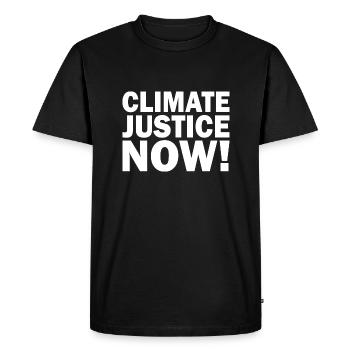 Climate justice now - T-shirt Premium bio Homme - noir - Devant - Nico (187cm)