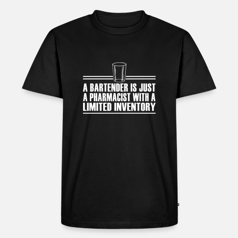 Bartender begrenztes Inventar - Männer Premium Bio T-Shirt - Schwarz