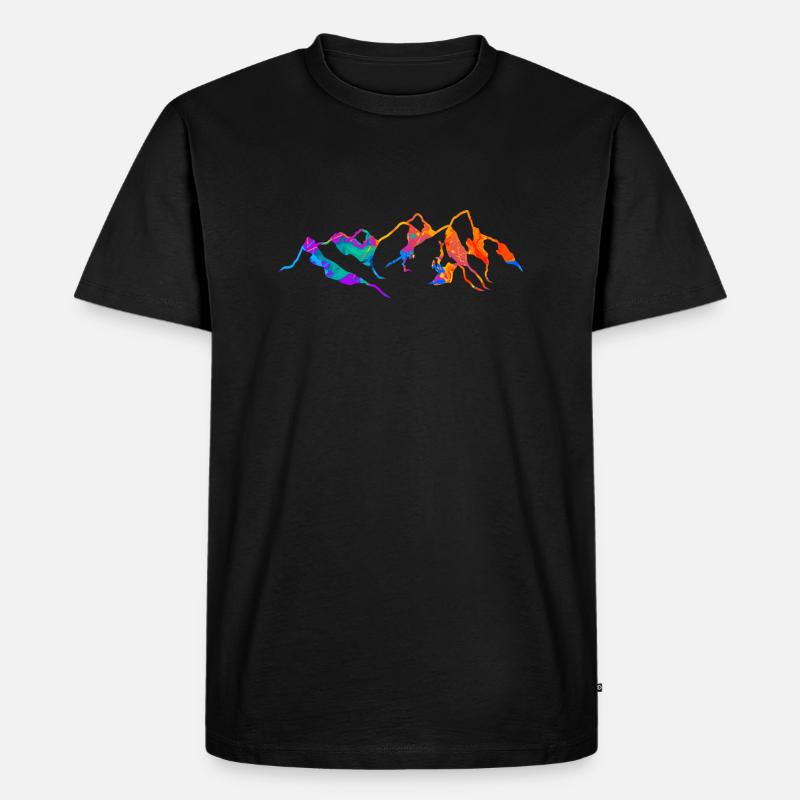 Berg Berge Silhouette - Männer Premium Bio T-Shirt - Schwarz