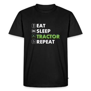 Tractor eat sleep repeat white - Men's Premium Organic T-Shirt - black - Front - Nico (187cm)