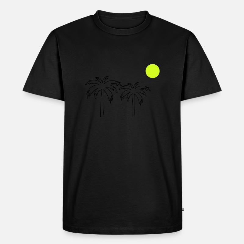 Palmen - Männer Premium Bio T-Shirt - Schwarz