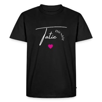 Bientôt tatie - T-shirt Premium bio Homme - noir - Devant - Nico (187cm)