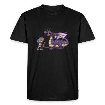 Chevalier VS Dragon - T-shirt Premium bio Homme - noir - Devant - Nico (187cm)