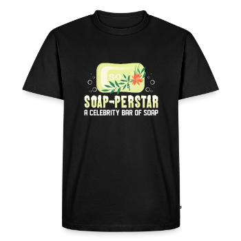 Soap-perstar - Une barre de savon de célébrité - T-shirt Premium bio Homme - noir - Devant - Nico (187cm)
