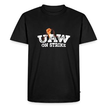 UAW fort syndicaliser - Unis nous négocions, divisés - T-shirt Premium bio Homme - noir - Devant - Nico (187cm)