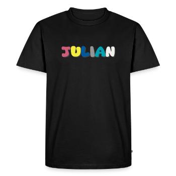 Nom - Julien - T-shirt Premium bio Homme - noir - Devant - Nico (187cm)