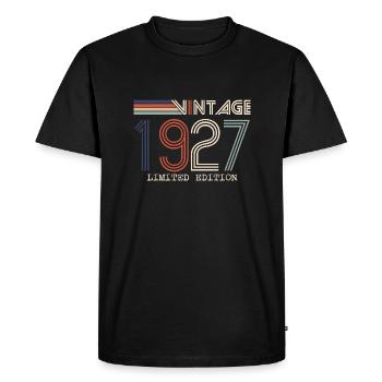 Vintage 1927 Anniversary Gift - Vintage 1927 - Men's Premium Organic T-Shirt - black - Front - Nico (187cm)