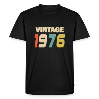1976 Vintage Retro Classic 1976 - Men's Premium Organic T-Shirt - black - Front - Nico (187cm)
