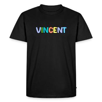 Nom - Vincent - T-shirt Premium bio Homme - noir - Devant - Nico (187cm)