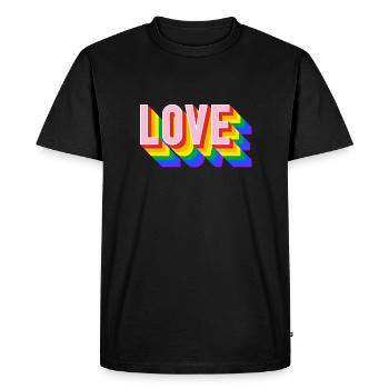 LIEBE LGBT - Männer Premium Bio T-Shirt - Schwarz - Vorne - Nico (187cm)
