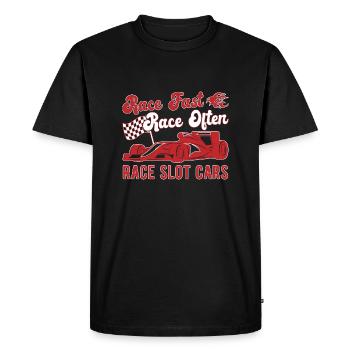 Course, course rapide, course souvent de voitures de course - T-shirt Premium bio Homme - noir - Devant - Nico (187cm)