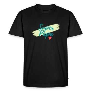 Super Dad - Men's Premium Organic T-Shirt - black - Front - Nico (187cm)
