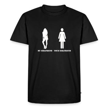mon petit ami de votre ami - T-shirt Premium bio Homme - noir - Devant - Nico (187cm)