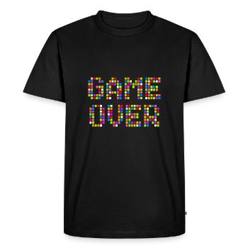 Game Over Pixel - Men's Premium Organic T-Shirt - black - Front - Nico (187cm)