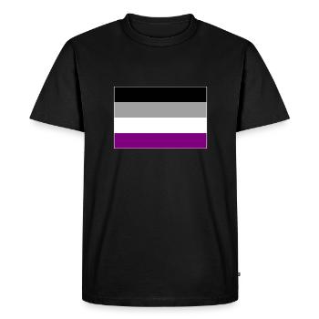 Drapeau asexuel - T-shirt Premium bio Homme - noir - Devant - Nico (187cm)