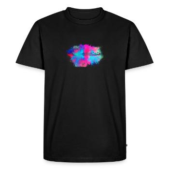 Coeur coloré - T-shirt Premium bio Homme - noir - Devant - Nico (187cm)