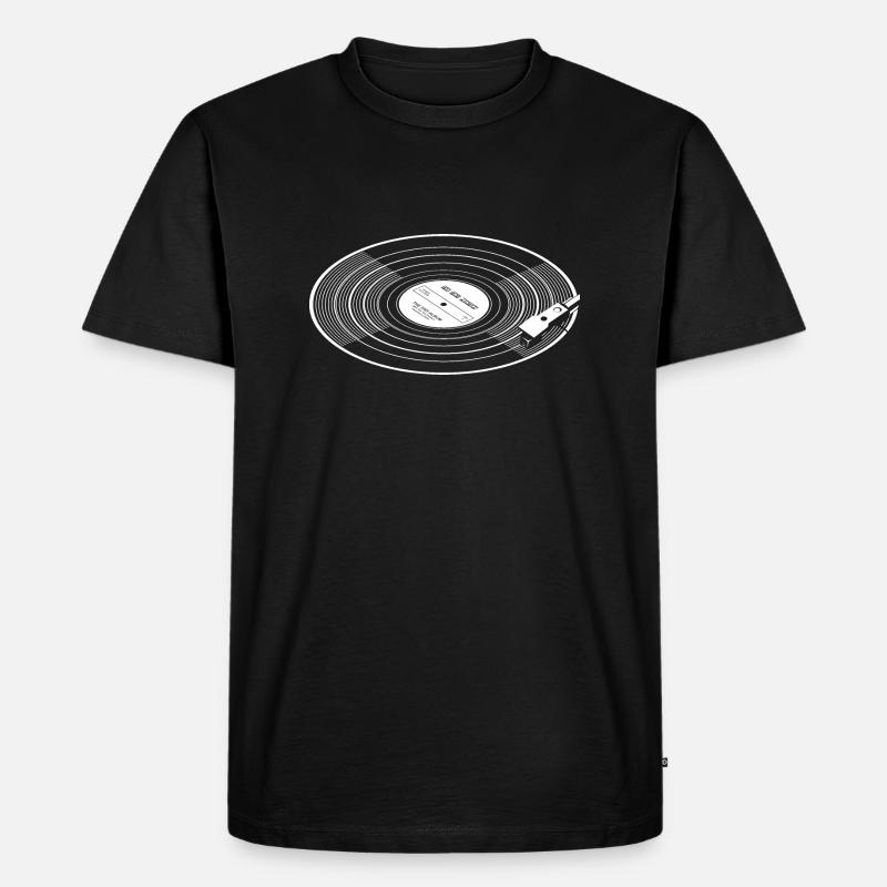 Schallplatte mit Stylus - Männer Premium Bio T-Shirt - Schwarz