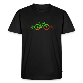 Fahrrad Herzschlag - Männer Premium Bio T-Shirt - Schwarz - Vorne - Nico (187cm)