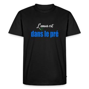 l amour est dans le pré - T-shirt Premium bio Homme - noir - Devant - Nico (187cm)