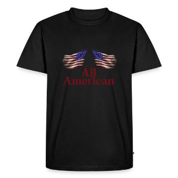 All American - Men's Premium Organic T-Shirt - black - Front - Nico (187cm)